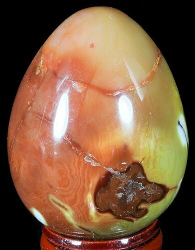 Colorful Carnelian Agate Egg #55540